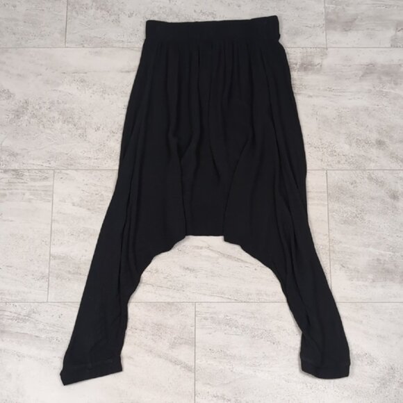 3/$20 Seductions Black Harem Pants Elastic Waist Flowy Pull On Lightweight - Picture 2 of 8